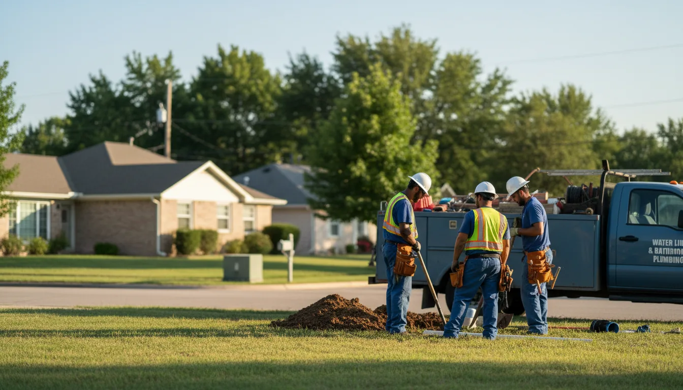 Residential water line and bathroom plumbing service in Iraan, TX